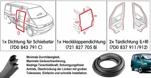 Türdichtung für t4 bus - 4x,